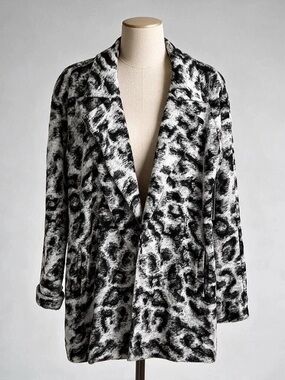 NIC+ZOE Wild & Free Leopard Print Jacket in Black & White Size XS - NWT